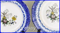 Antique 3 Flensburg Faience Ironware Blue Plates with Prussian Eagles ca. 1849