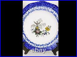 Antique 3 Flensburg Faience Ironware Blue Plates with Prussian Eagles ca. 1849