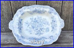 Antique Asiatic Pheasants Serving Dish Worthington And Harrop Blue And White