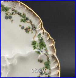 Antique Belgian DE FUISSEAUX Gold Trim Porcelain Oyster Plate FREE SHIPPING
