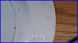 Antique Blue & White Platter, Creamer, 14 Plates, 3 Dip Bowls, 1 Lid Sugar Bowl