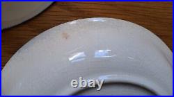 Antique Blue & White Platter, Creamer, 14 Plates, 3 Dip Bowls, 1 Lid Sugar Bowl