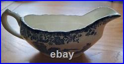 Antique Blue & White Platter, Creamer, 14 Plates, 3 Dip Bowls, 1 Lid Sugar Bowl