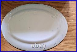 Antique Blue & White Platter, Creamer, 14 Plates, 3 Dip Bowls, 1 Lid Sugar Bowl