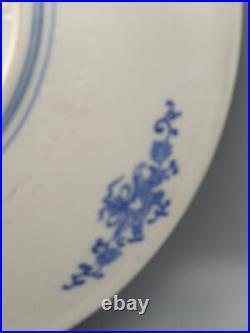 Antique Blue and White Chinese Plate Foo Dogs & Love Birds (19thC)