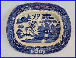 Antique Ceramic Plate white with blue transfer of Willow P J. & M. P. B. & Co