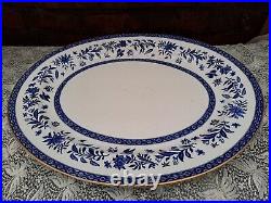 Antique Charles Ford blue & white Flowers, birds & insects meat platter 21.30