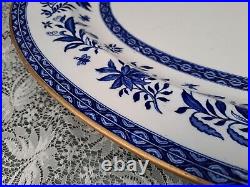 Antique Charles Ford blue & white Flowers, birds & insects meat platter 21.30