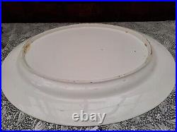Antique Charles Ford blue & white Flowers, birds & insects meat platter 21.30