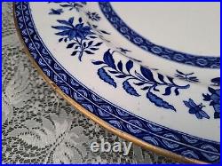 Antique Charles Ford blue & white Flowers, birds & insects meat platter 21.30