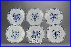 Antique Chinese 18C Period Blue White Dinner Set Flowers Floral