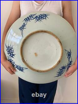 Antique Chinese Blue And White Big Plate