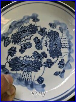 Antique Chinese Blue And White Hand Painted Plate Circa