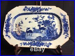 Antique Chinese Blue And White Plate 18th Century Qianlong Period
