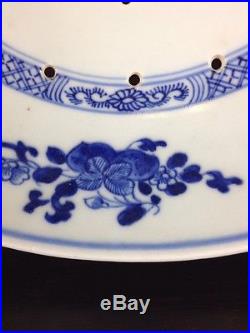 Antique Chinese Blue And White Plate 18th Century Qianlong Period