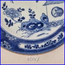 Antique Chinese Blue And White Plate Painted With Birds In A Garden 22.5cm #5