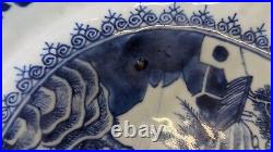 Antique Chinese Blue And White Platter Meat Plate 19th Century