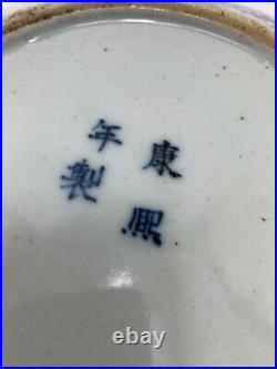 Antique Chinese Blue And White Qing Dynasty Master Of The Rock Kangxi Mark