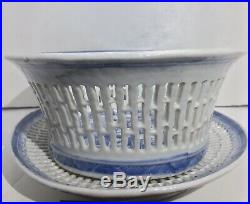 Antique Chinese Blue Canton Blue & White Export Porcelain Dish Set 18th Century