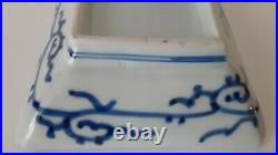 Antique Chinese Blue & White Chenghua Ming Rectangular Porcelain Dish/Plate