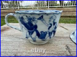 Antique Chinese Blue & White Cup & Causer 19 Century