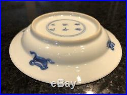 Antique Chinese Blue & White Porcelain Plate Kangxi Mark & Period