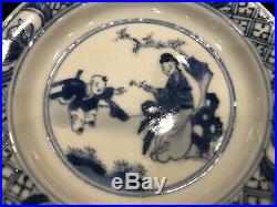 Antique Chinese Blue & White Porcelain Plate Kangxi Mark & Period