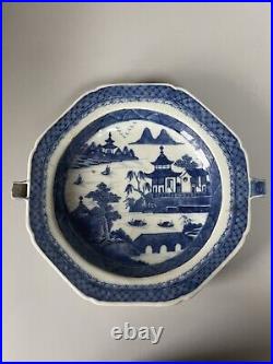 Antique Chinese Blue & White Porcelain Plate Qing Dynasty 27 CM Wide