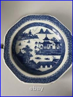 Antique Chinese Blue & White Porcelain Plate Qing Dynasty 27 CM Wide