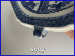 Antique Chinese Blue & White Porcelain Plate Qing Dynasty 27 CM Wide