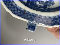 Antique Chinese Blue & White Porcelain Plate Qing Dynasty 27 CM Wide