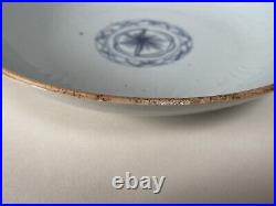 Antique Chinese Blue & White Porcelain Plate Qing Dynasty Kangxi Period 22cm