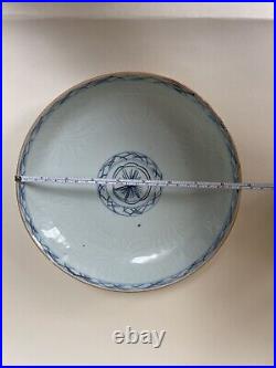 Antique Chinese Blue & White Porcelain Plate Qing Dynasty Kangxi Period 22cm