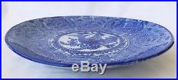 Antique Chinese Blue and White Porcelain Charger with Koi Fish