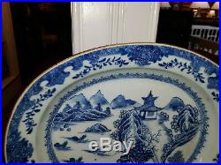 Antique Chinese Blue and White Porcelain Platter Dish