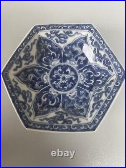 Antique Chinese Blue&white Porcelain Saucer Qing Dynasty 10.09 CM Width