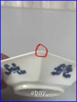 Antique Chinese Blue&white Porcelain Saucer Qing Dynasty 10.09 CM Width