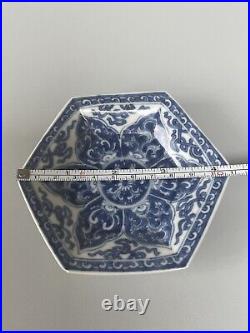 Antique Chinese Blue&white Porcelain Saucer Qing Dynasty 10.09 CM Width