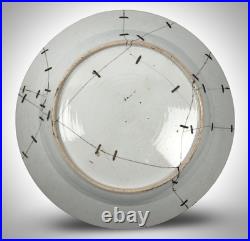 Antique Chinese Charger Very Large 18th Century Blue White Qianlong Staples