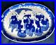 Antique Chinese Export Bleu de Hue 11 Porcelain Platter Early 20th Century