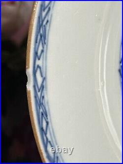 Antique Chinese Export Blue White Plate 9w Qing/Qianlong c18thC