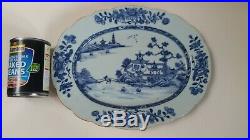 Antique Chinese Export Blue & White Porcelain Platter 13 inches, A1. Ref. 2250