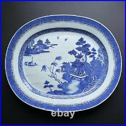 Antique Chinese Export Blue and White Porcelain platter, Qianlong period #901