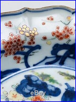 Antique Chinese Export Blue white under Famille Rose porcelain plate, Two Beauty