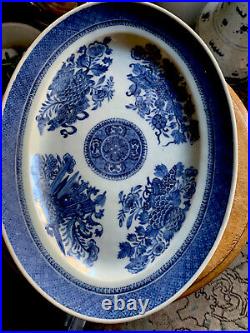 Antique Chinese Export Fitzhugh Blue White Porcelain Platter