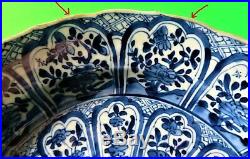 Antique Chinese Kangxi Lotus Pattern Blue/White Charger Plate Mark, KangxiPeriod