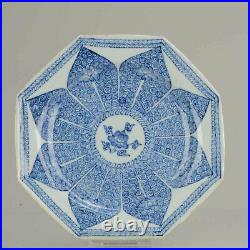 Antique Chinese Kangxi / Yongzheng SE Asian Market dish Blue White Lotus