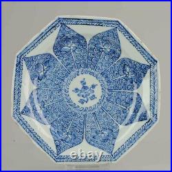 Antique Chinese Kangxi / Yongzheng SE Asian Market dish Blue White Lotus