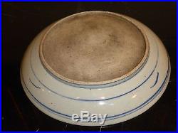 Antique Chinese Late Qing Dynasty Blue And White Porcelain Plate 10