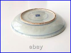 Antique Chinese Ming Blue & White Porcelain Floral Dish Plate